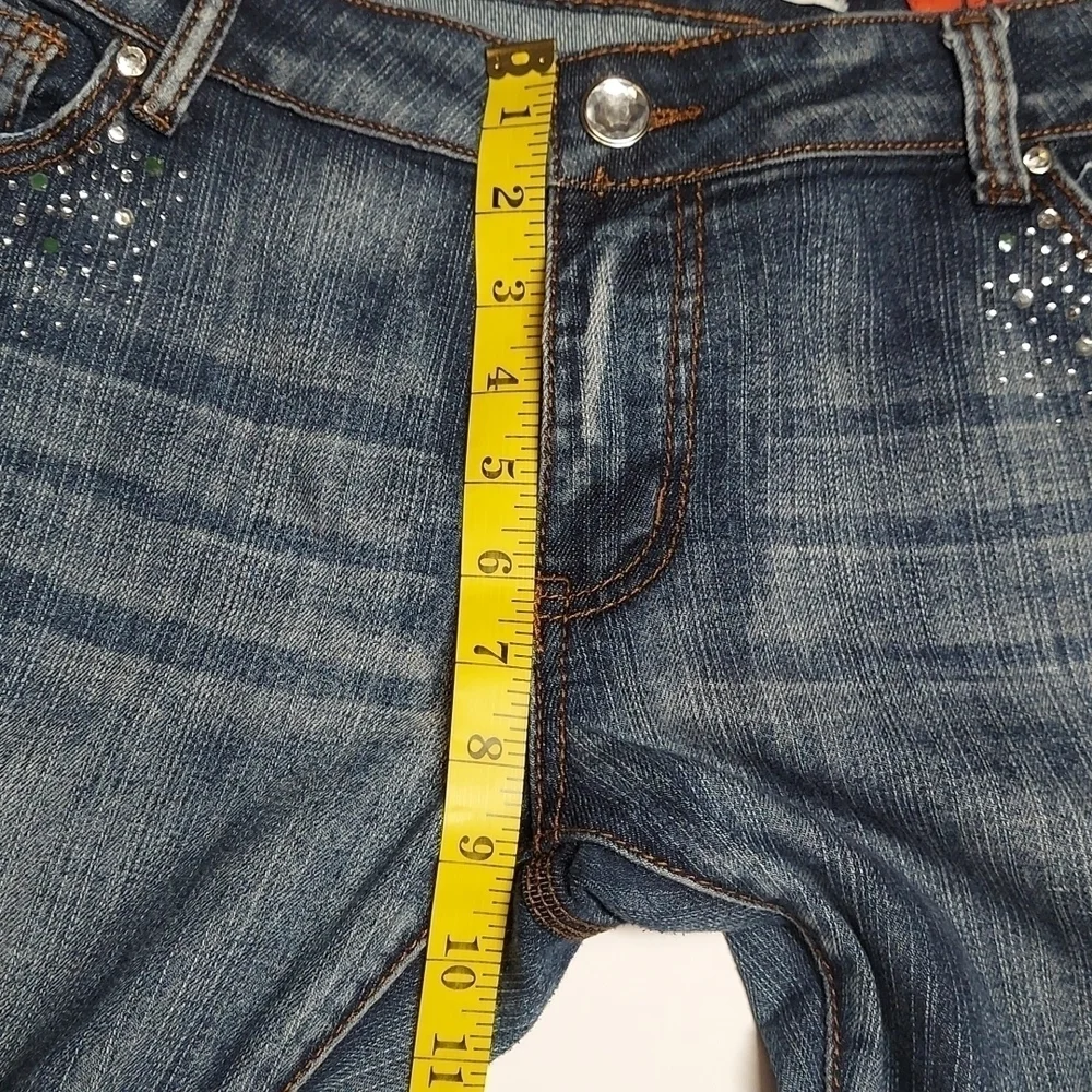 Decibel Women's Distressed Jeans with Rhinestones